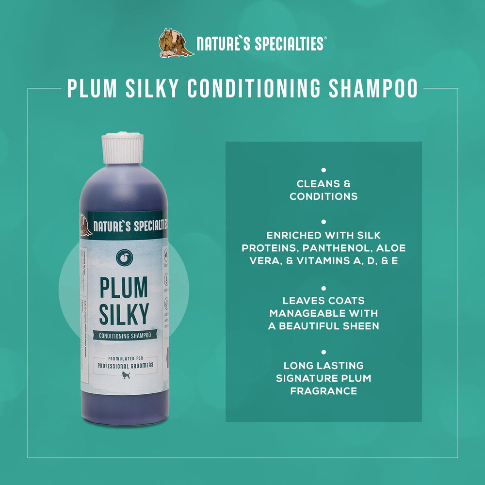 Nature's Specialties Plum Silky dilution setup demonstrates economical use in pro grooming