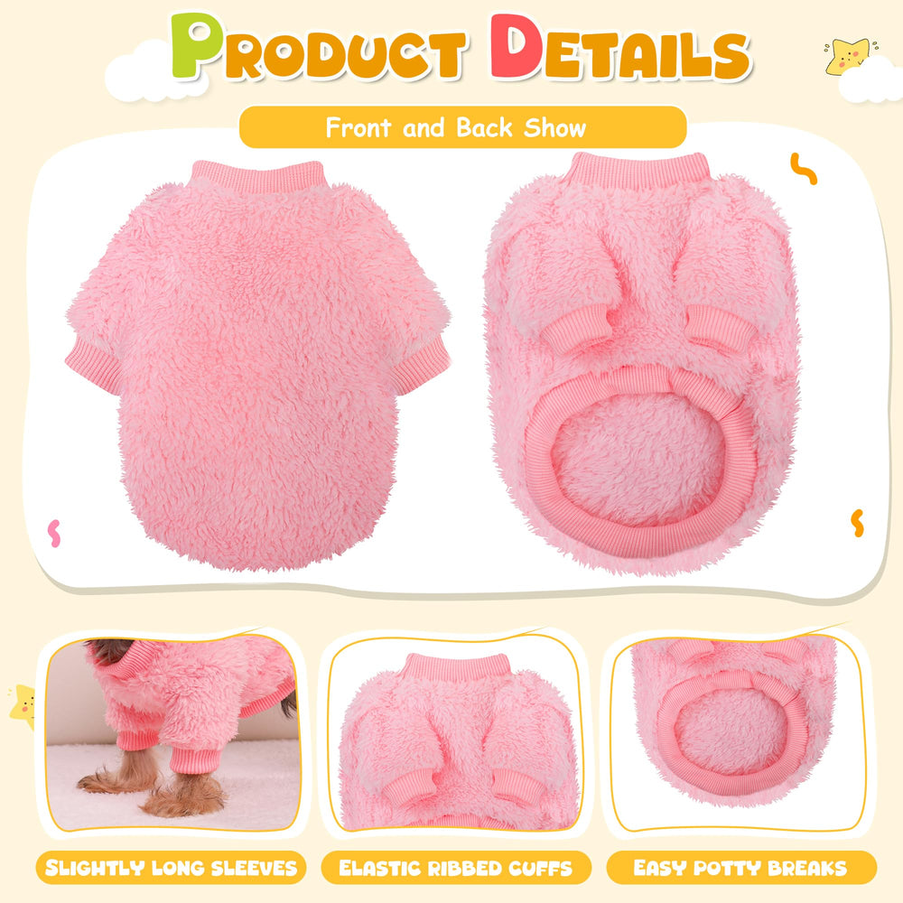 Plush Fleece Dog Sweater for small dogs – closeup fabric detail for softness and warmth.