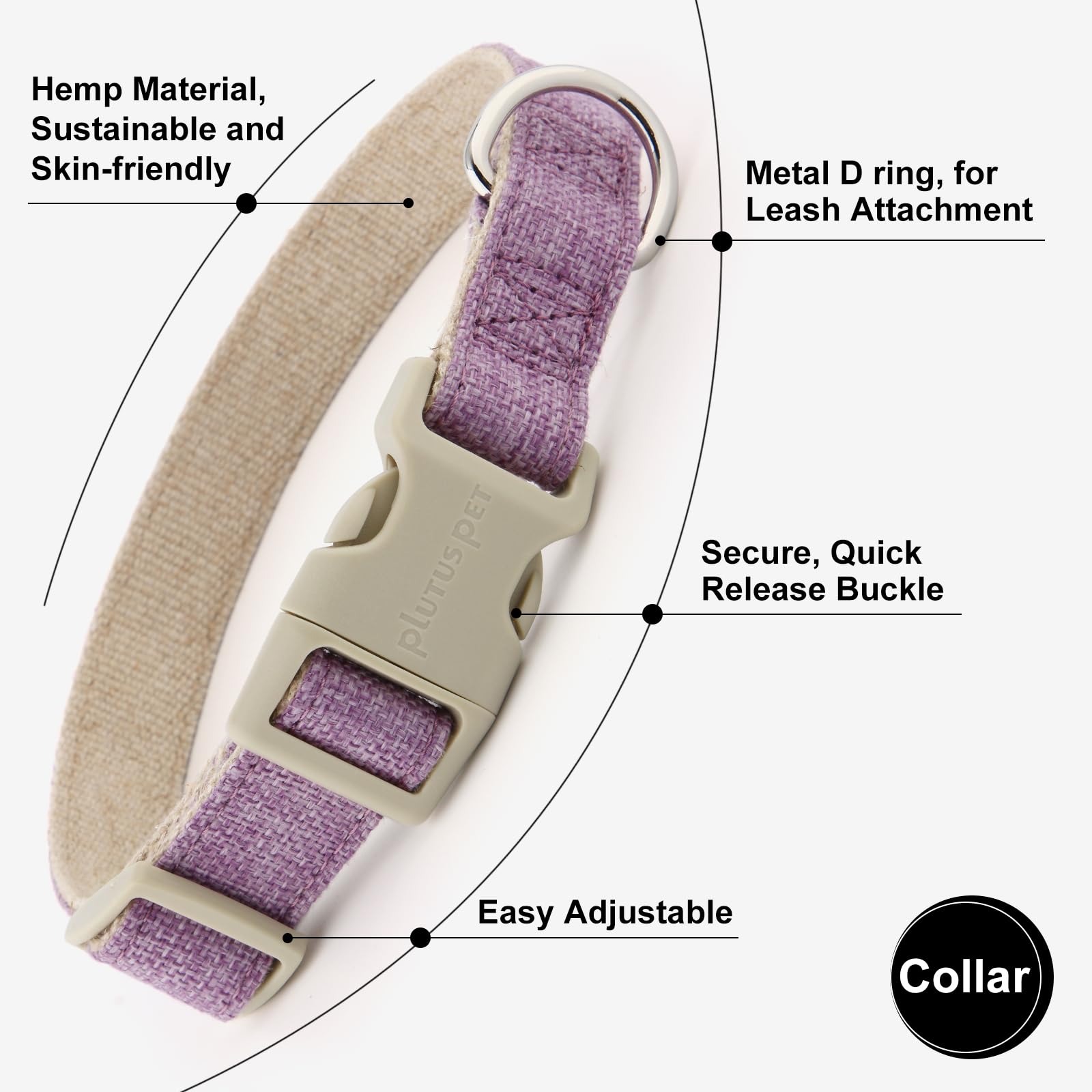 Plutus Pet adjustable XS collar on small dog for secure, comfortable fit