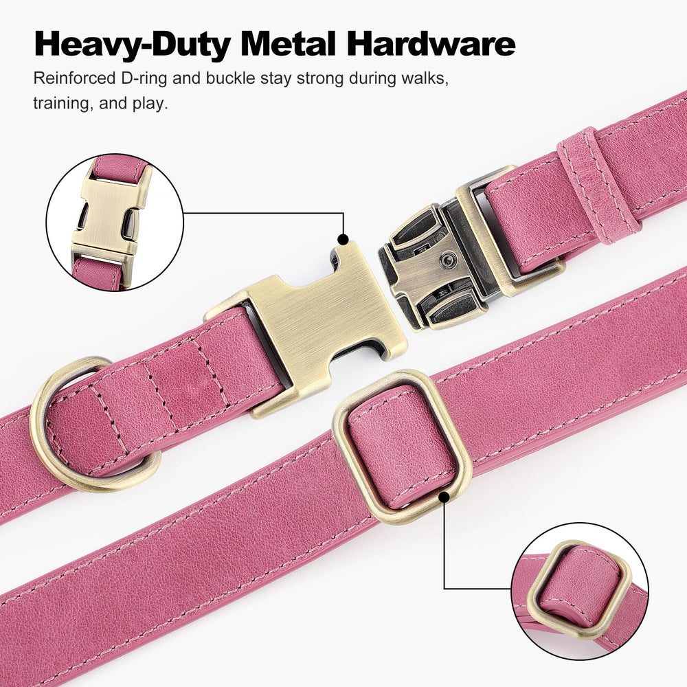 Plutus Pet adjustable pink collar suits small to large dogs for a snug fit