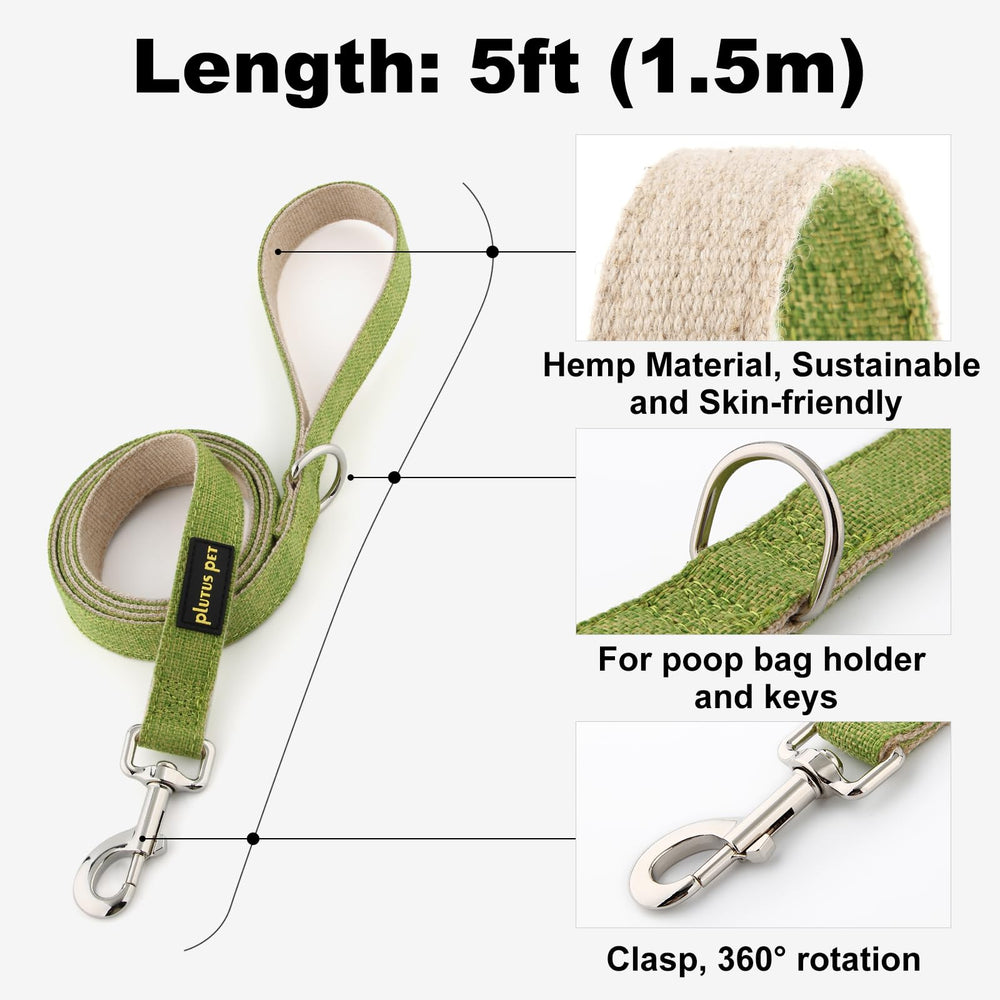 Plutus Pet cotton hemp leash fully extended during a secure, comfortable walk.