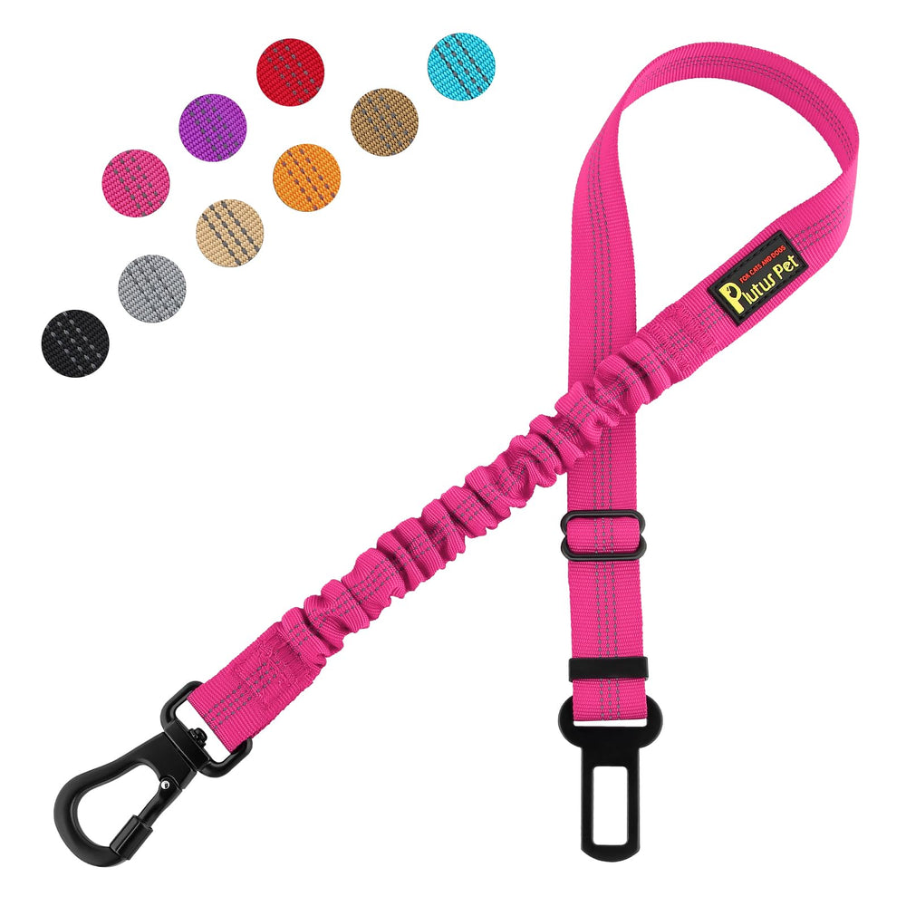Plutus Pet dog seat belt with carabiner clip secures harness for safe car rides