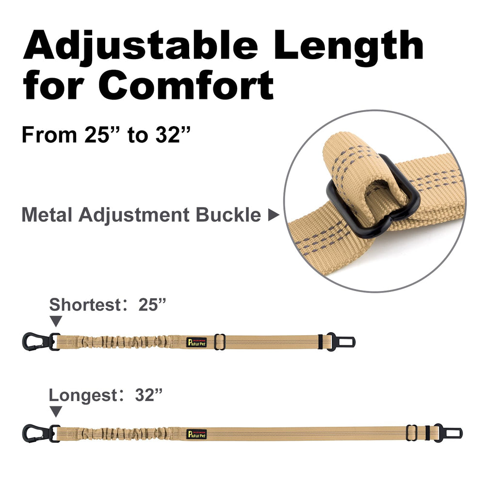 Plutus Pet seat belt includes reflective strips for higher night visibility