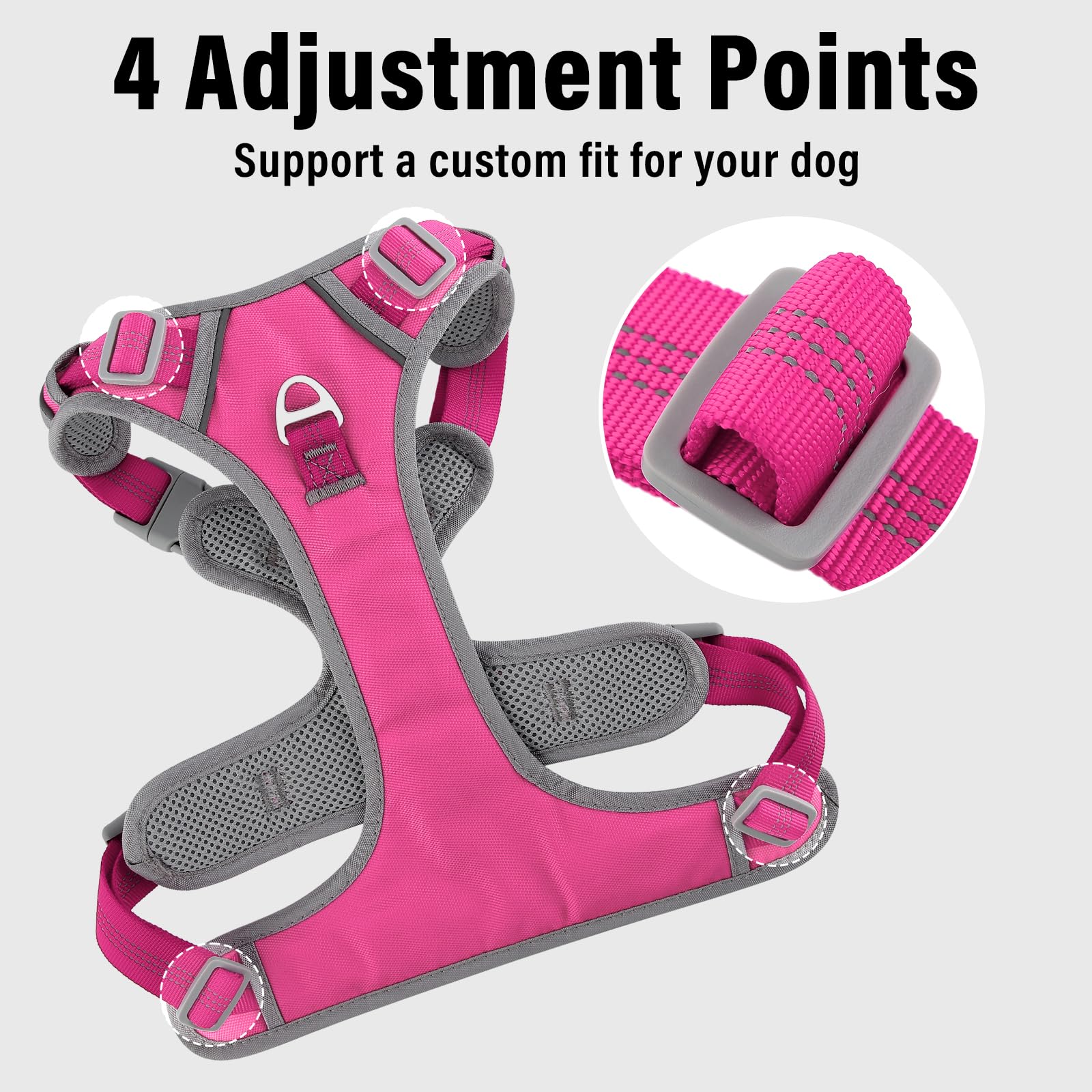 Plutus Pet No Pull Harness back-ring suited for casual walks and jogging.