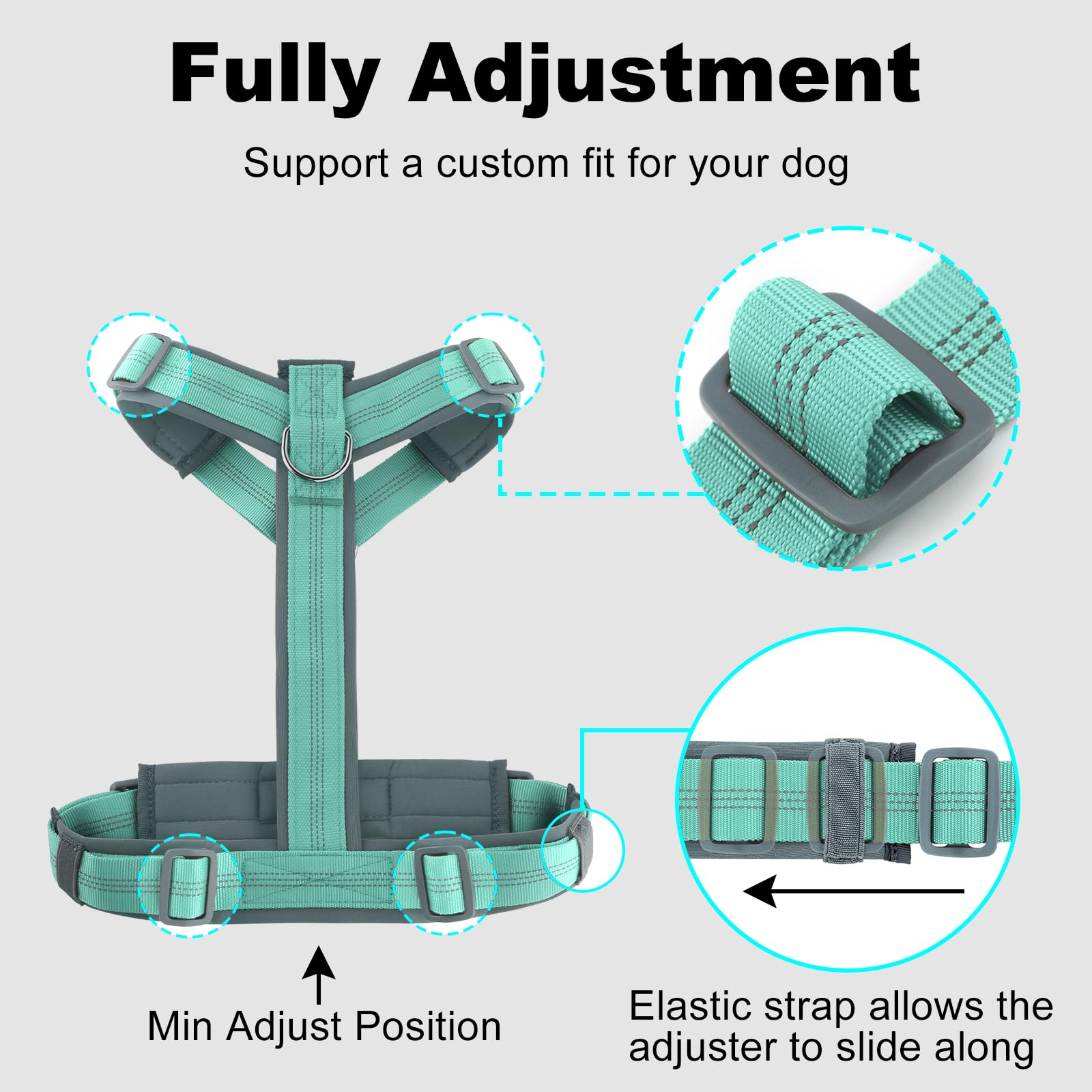 Plutus Pet No Pull Harness material-closeup shows rugged nylon durability for daily use