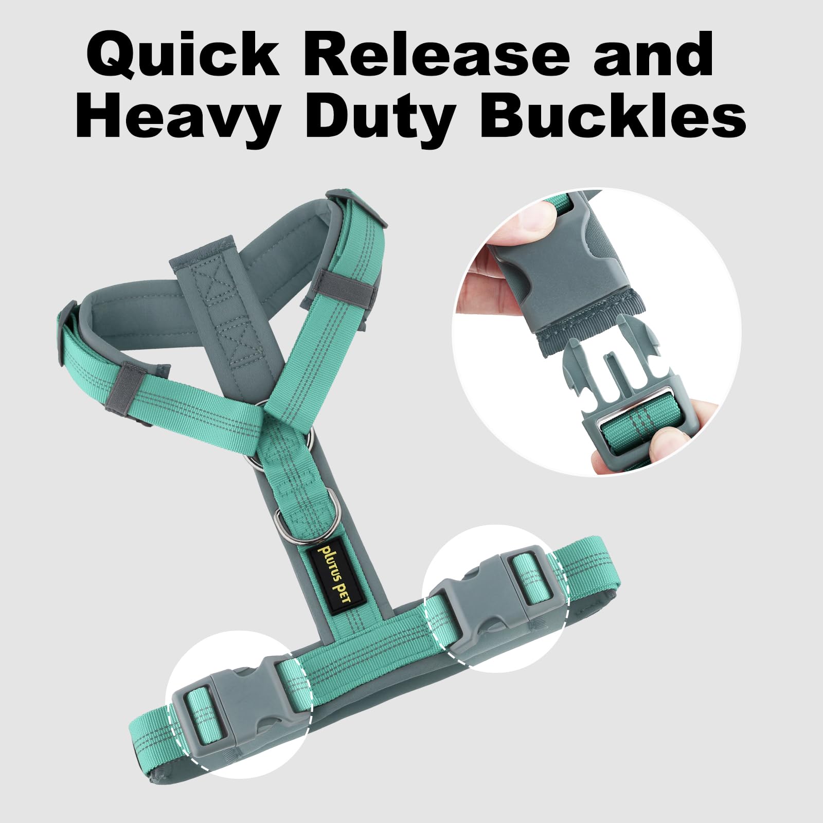 Plutus Pet No Pull Harness on-dog-walk highlights freedom of movement with secure handling