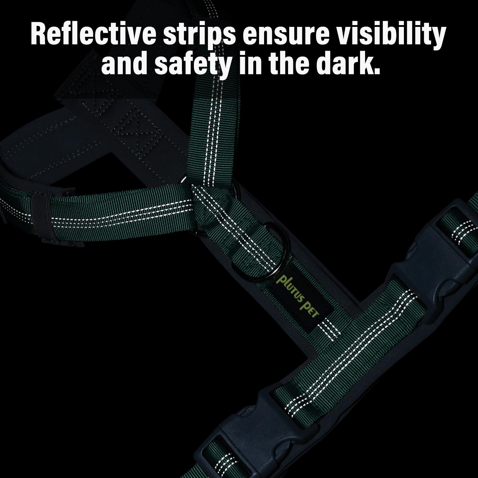 Plutus Pet No Pull Harness quick-release buckles enable easy on/off