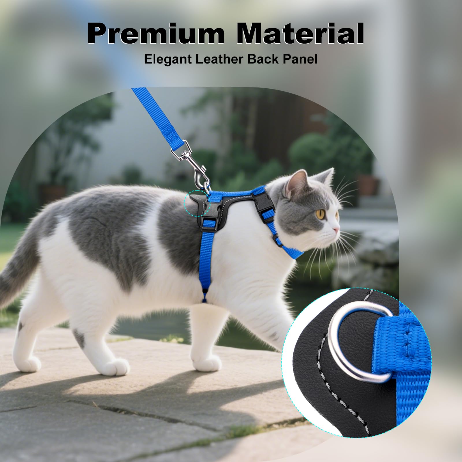 Plutus Pet nylon cat harness breathable soft fur for long walks.