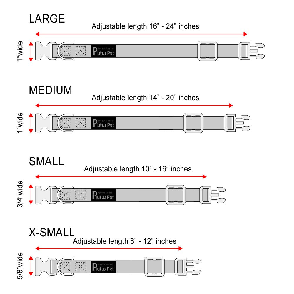 PLUTUS PET red service dog collar—adjustable strap for custom fit.