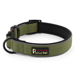 Plutus Pet Tactical Collar close-up highlighting durable nylon for rugged adventures