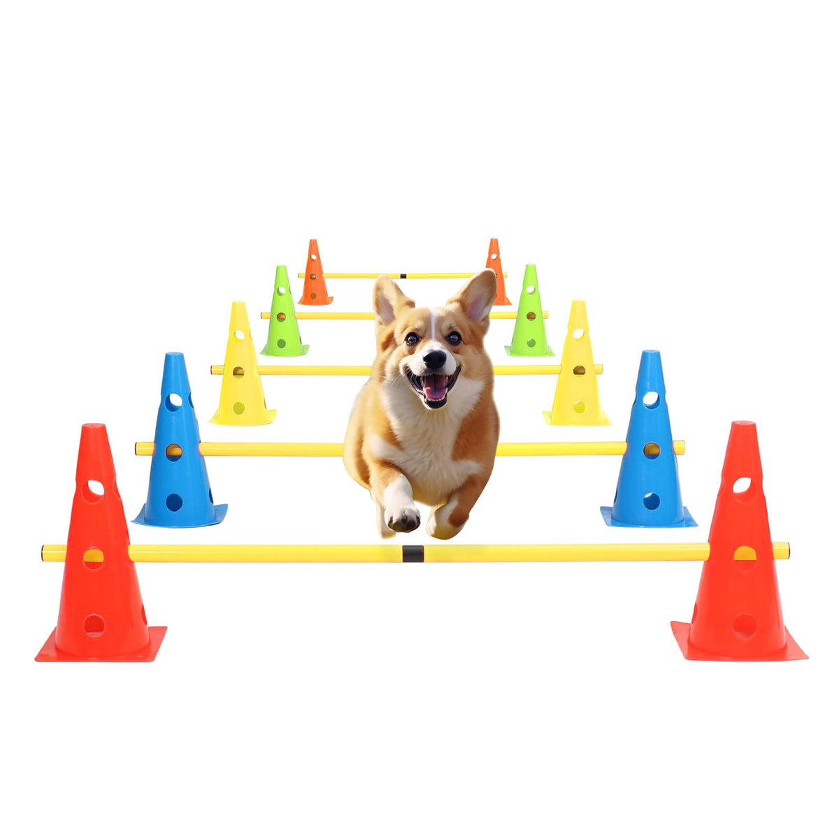 plzzree dog jump agility set complete backyard obstacle kit for engaging, adjustable training sessions.