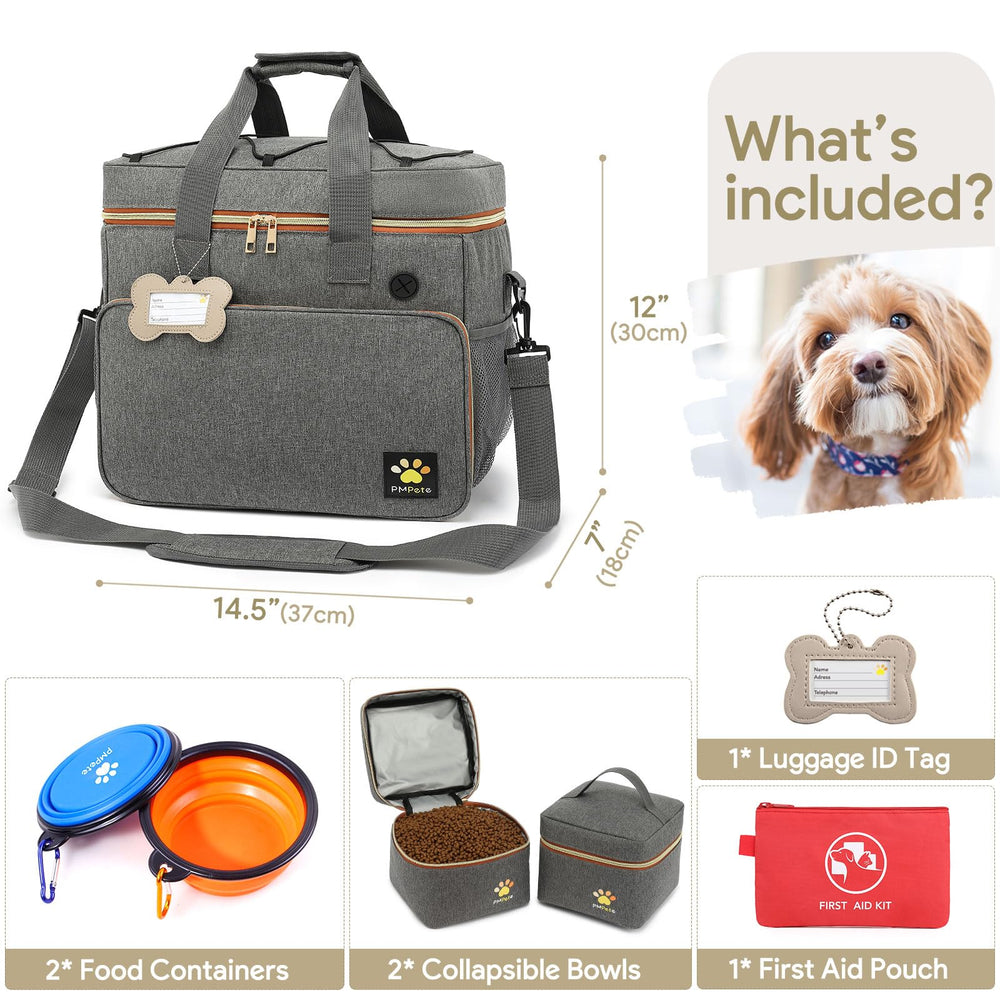 Pmpete medical bag to store first-aid items for pets during travel.