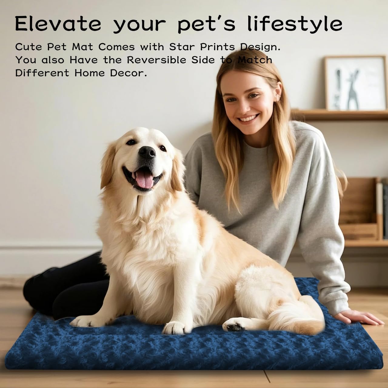 Pobopobo crate pad 35x23 highlights roomy size for large dogs up to 65 pounds.