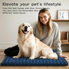 Pobopobo crate pad 35x23 highlights roomy size for large dogs up to 65 pounds.