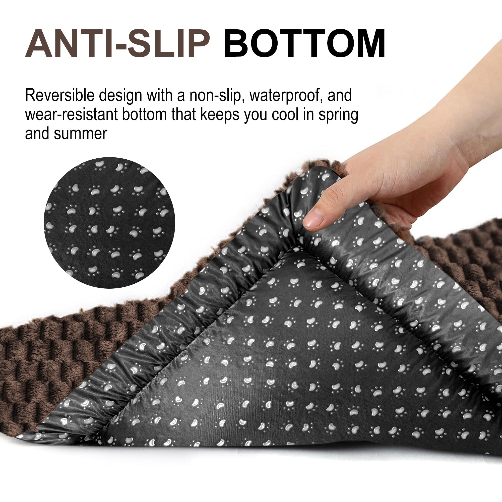 Pobopobo dog bed crate mat lightweight design travels easily for trips.