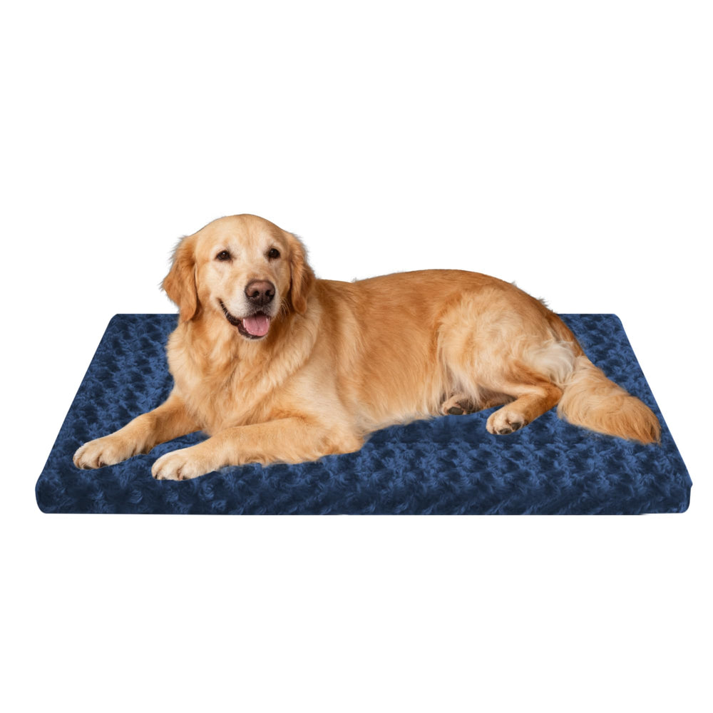 Pobopobo dog bed crate pad plush-side offers warm, year-round comfort.