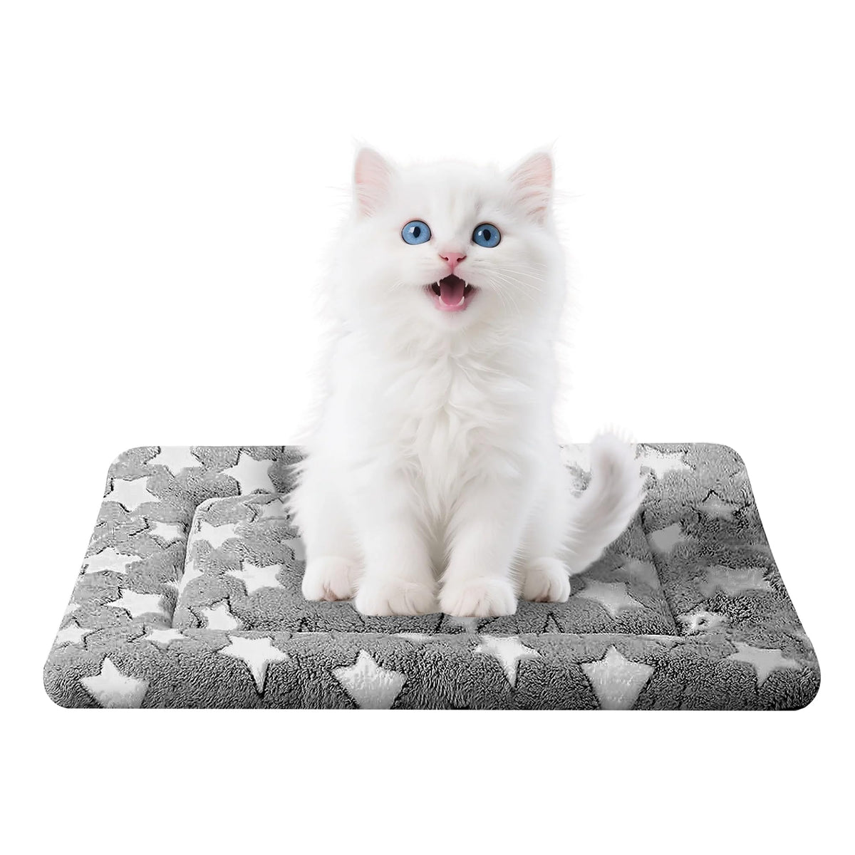 Pobopobo dog bed mat crate gray 18x14 front view shows compact size for small dogs