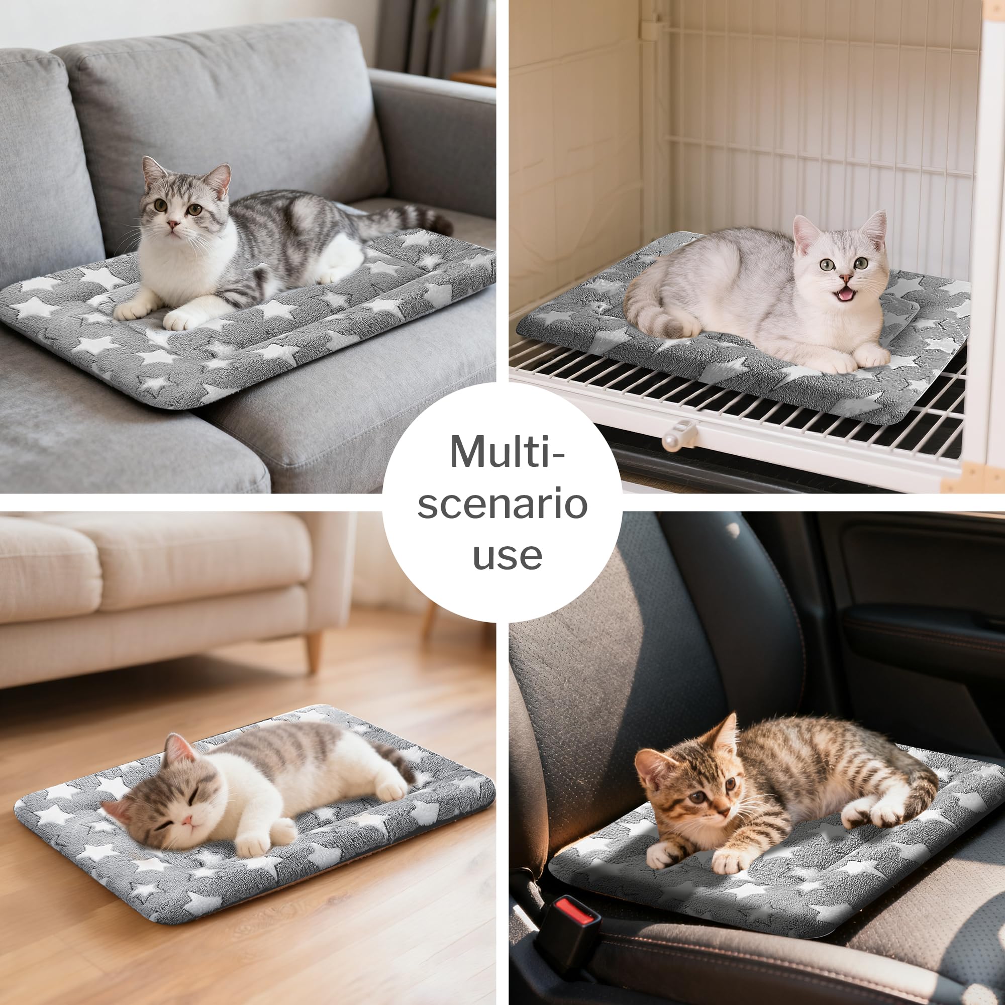 Pobopobo dog bed mat crate gray travel-ready lightweight for on-the-go pets