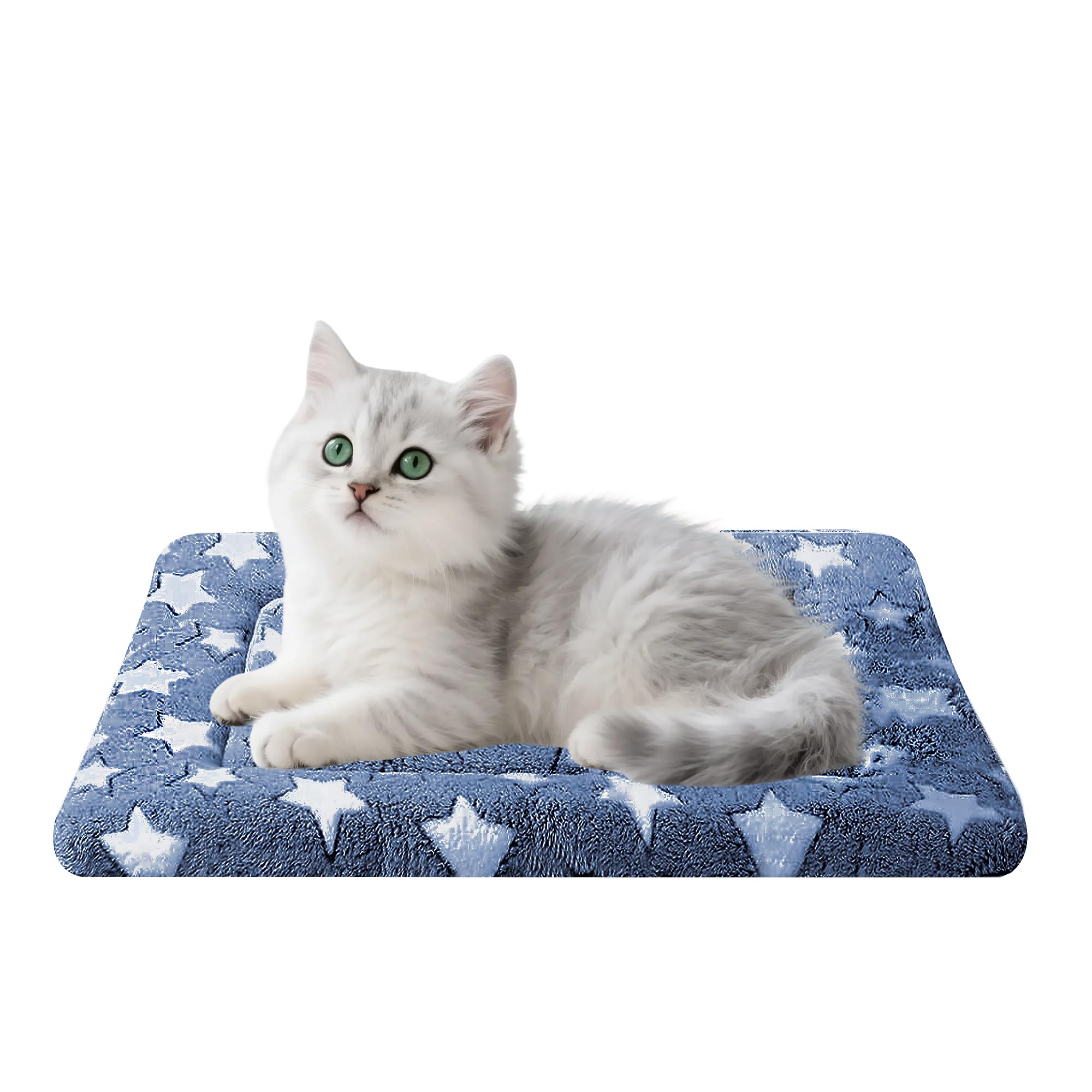 pobopobo dog bed mat crate navyblue-star durable stitching withstands daily wear.