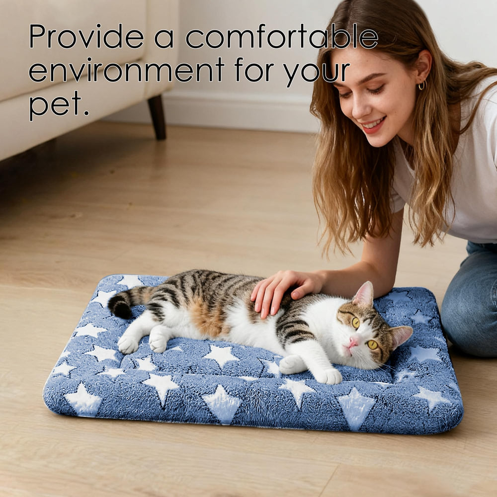 pobopobo dog bed mat crate navyblue-star indoor use creates a warm, inviting space.