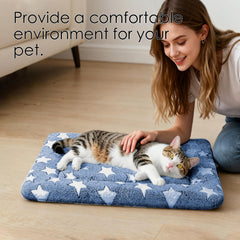 pobopobo dog bed mat crate navyblue-star indoor use creates a warm, inviting space.