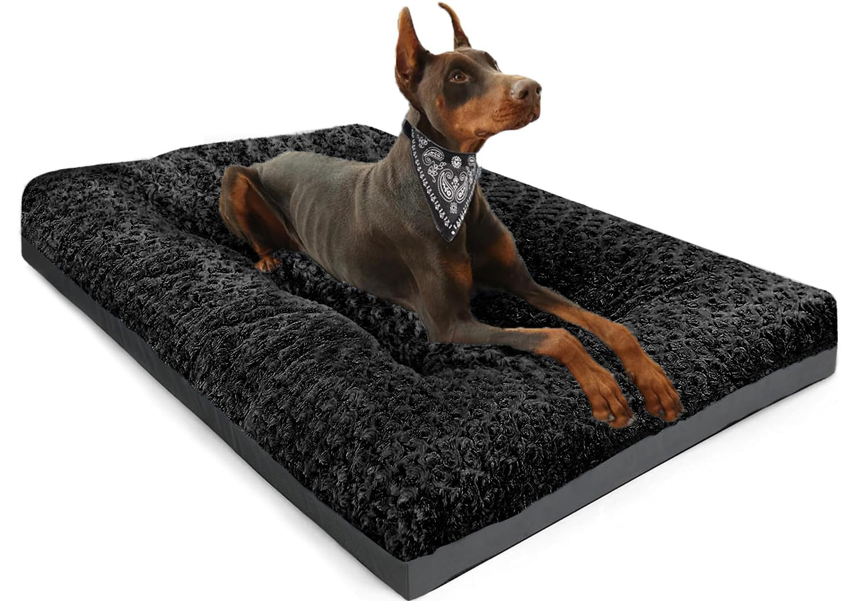 POCBLUE Deluxe dog bed top view plush rose velvet comfort