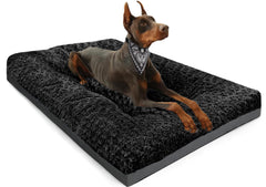 POCBLUE Deluxe dog bed top view plush rose velvet comfort