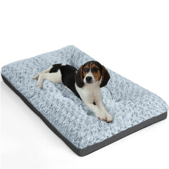 POCBLUE Deluxe dog bed with rose velvet surface offers plush comfort.