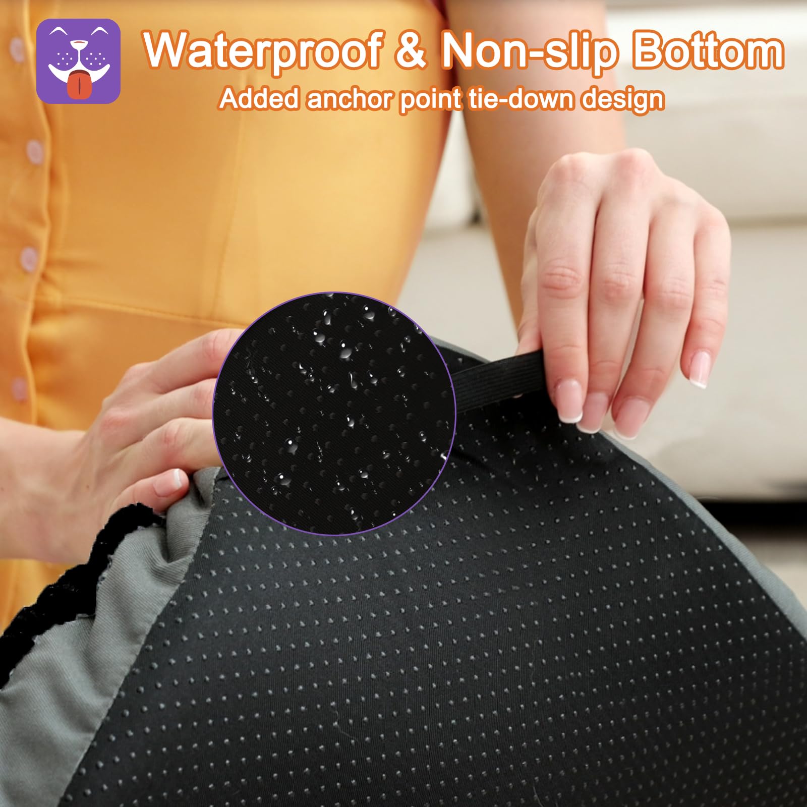 POCBLUE kennel pad featuring reinforced corner straps for stability