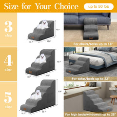 POCBLUE dog stairs low-angle slope eases climbs for small or aging dogs.