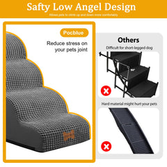POCBLUE dog stairs removable washable cover makes cleaning simple and fast.