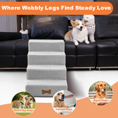 POCBLUE dog stairs removable-cover shows washable coral fleece for easy cleaning