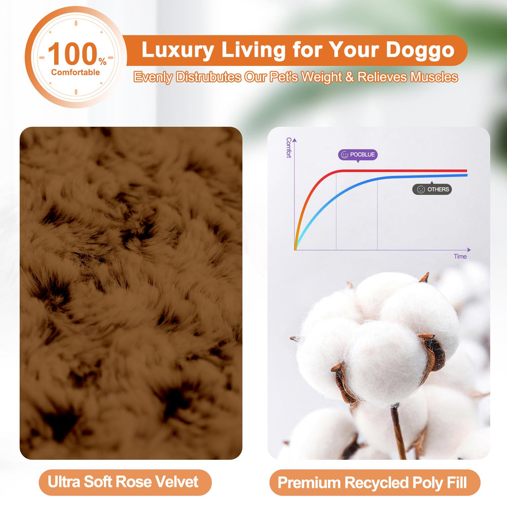 POCBLUE XL dog bed non-slip base keeps crate pad in place during playtime.