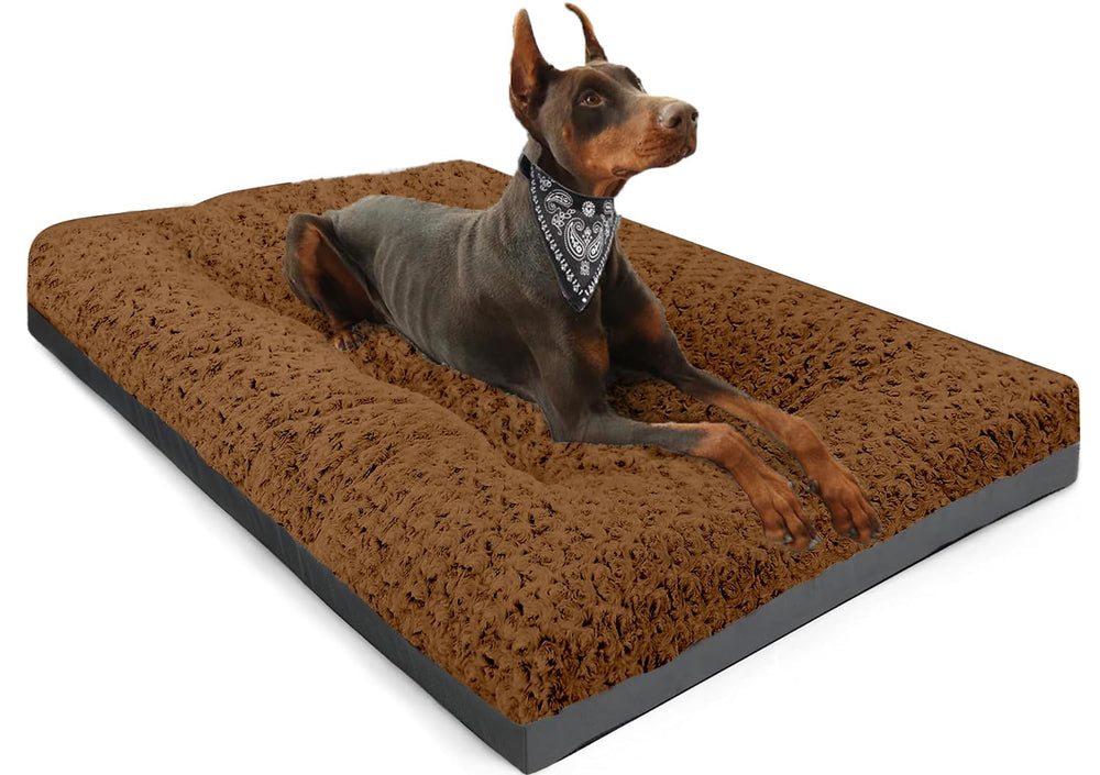 POCBLUE XL dog bed rose velvet cover delivers plush comfort for restful naps.