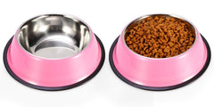 Podinor stainless steel dog bowls with non-slip bottom prevent sliding during mealtime.