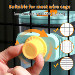 PODOO bunny-hanging-inside-outside image demonstrates versatile cage placement for convenience.