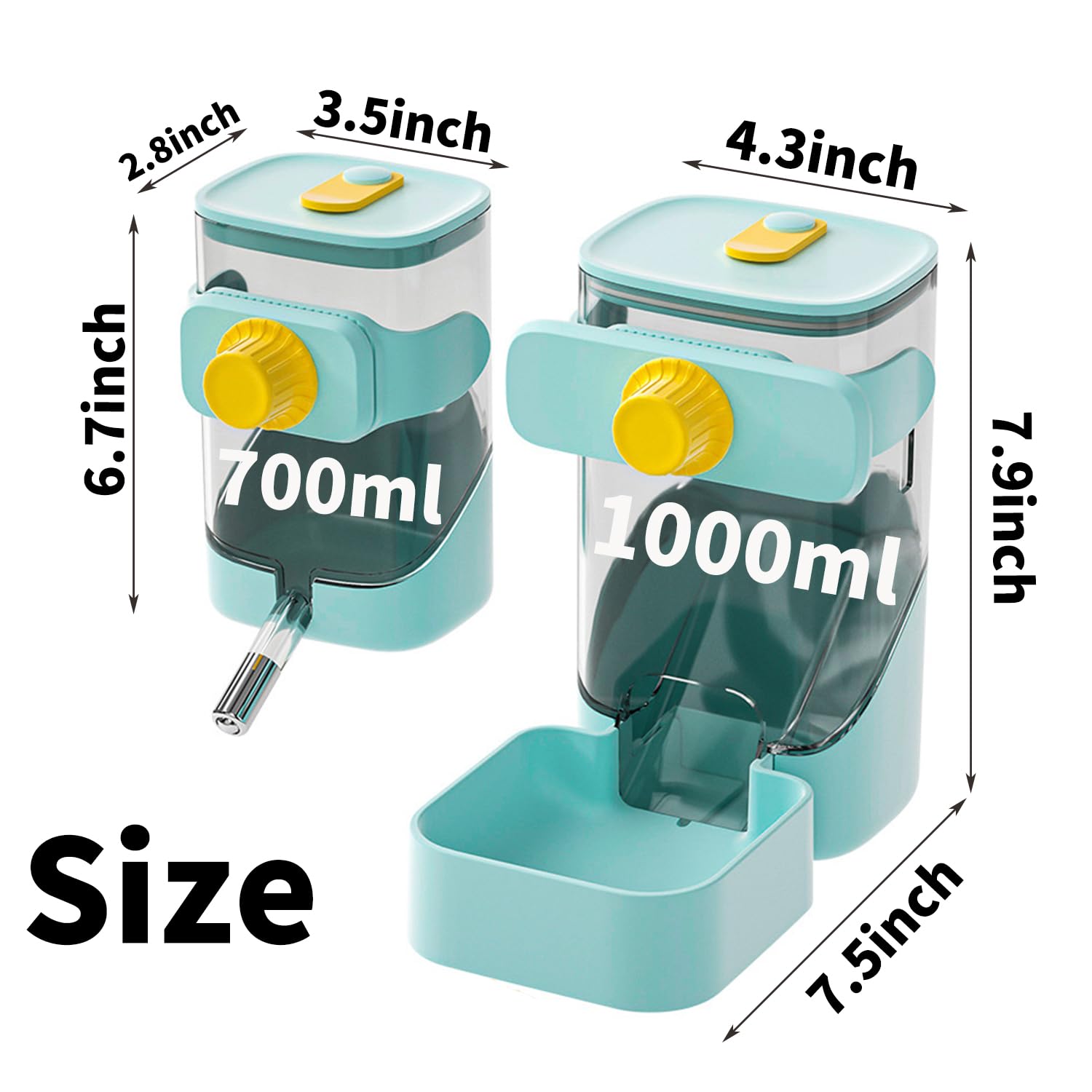 PODOO food-feeder-34oz image highlights large capacity for extended feeding without frequent refills.