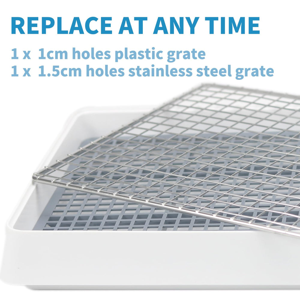 PODOO Rabbit Litter Box grid design highlights waste separation for easier cleanup