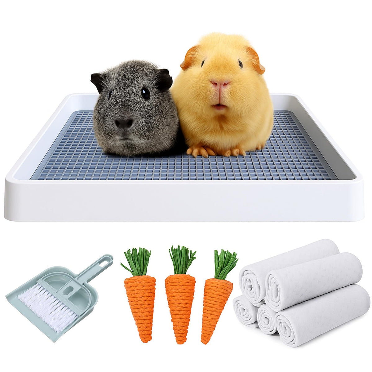 PODOO rabbit litter box top-view showing spacious area for training