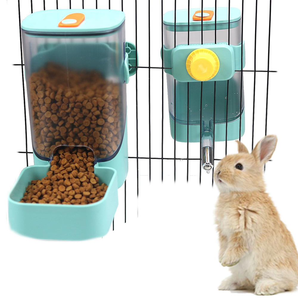 PODOO rabbit-water-dispenser-24oz image shows clear reservoir for easy monitoring and spill prevention.