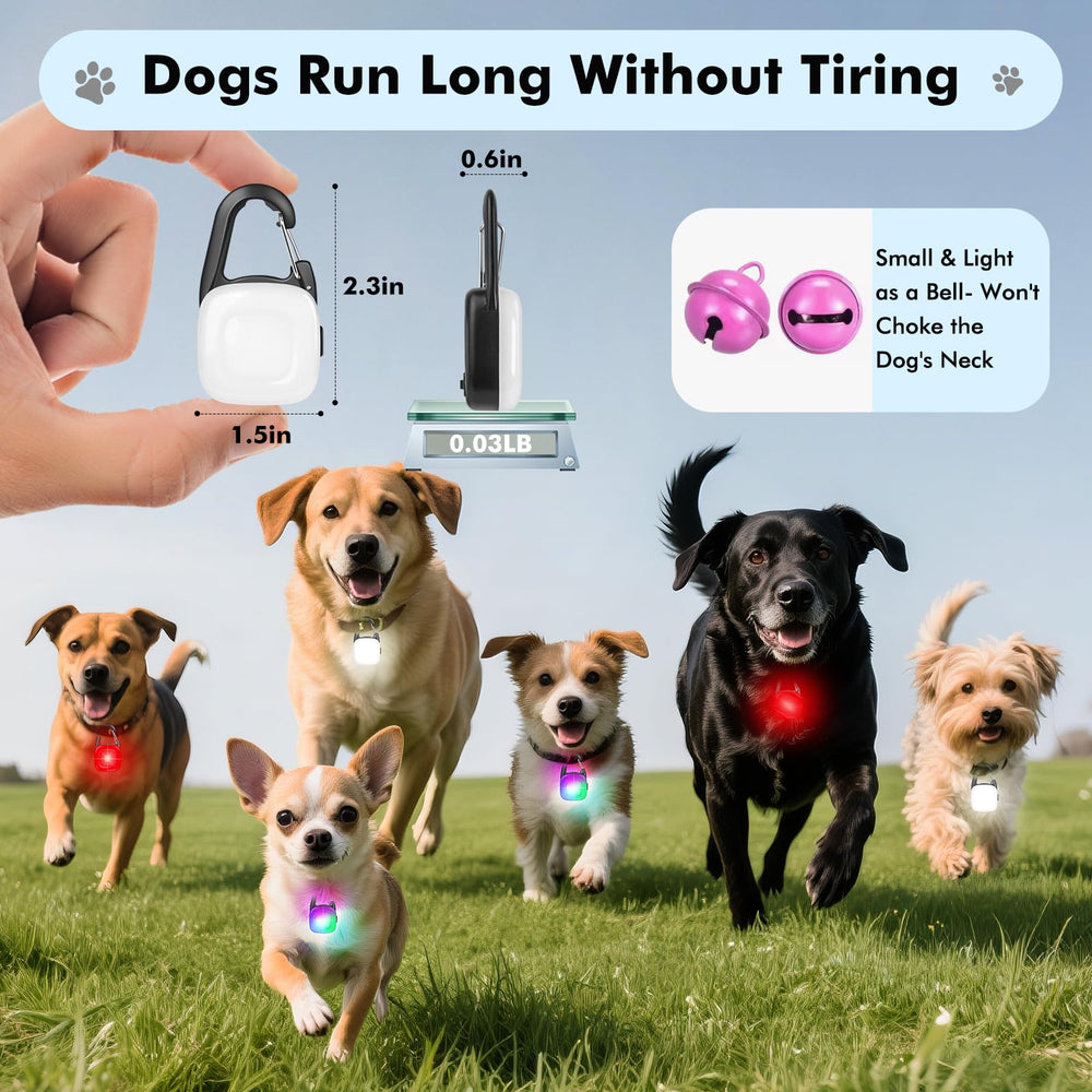 POEEY dog light clip-on red flash aids crossings at night.