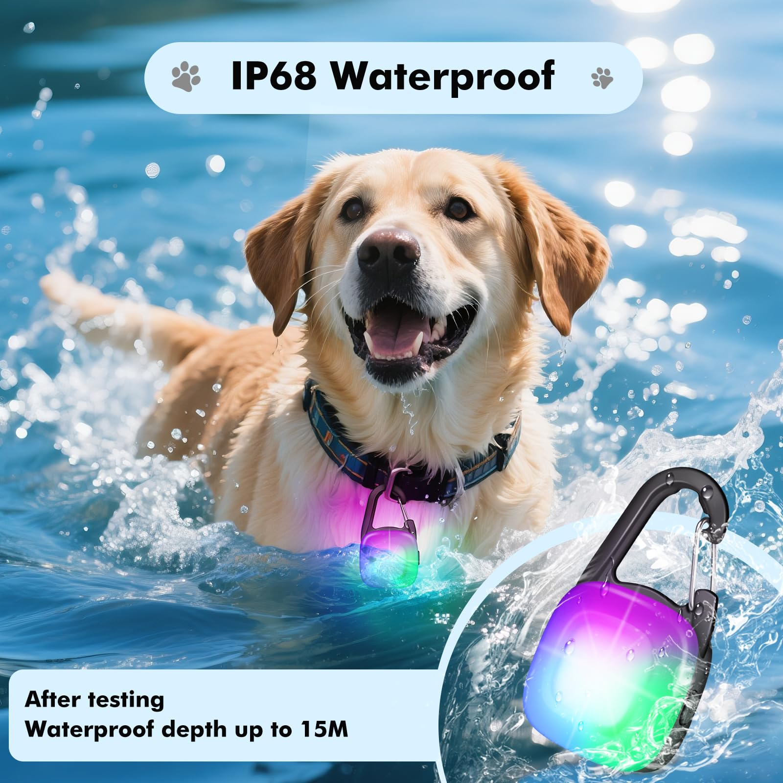 POEEY dog light clip-on USB rechargeable design saves battery changes.