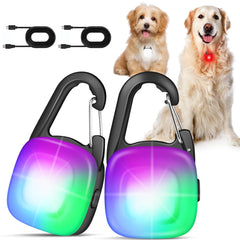 POEEY dog light clip-on in white mode for daytime visibility and night safety.