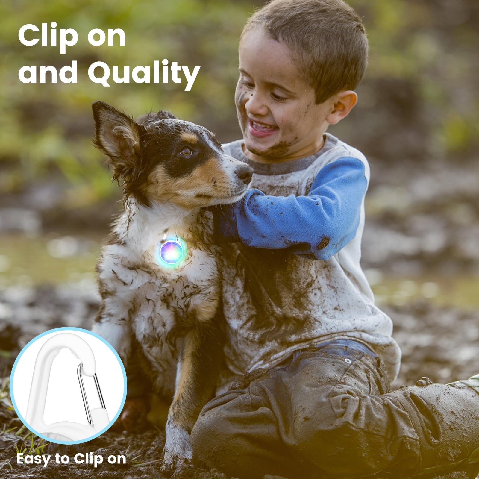 POEEY multiuse dog lights double as portable flashlights for bags or pockets.