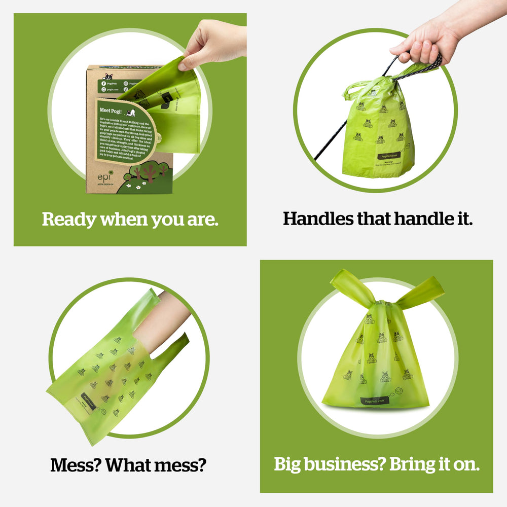 Pogi's 300-bag supply reduces restocking for busy households.
