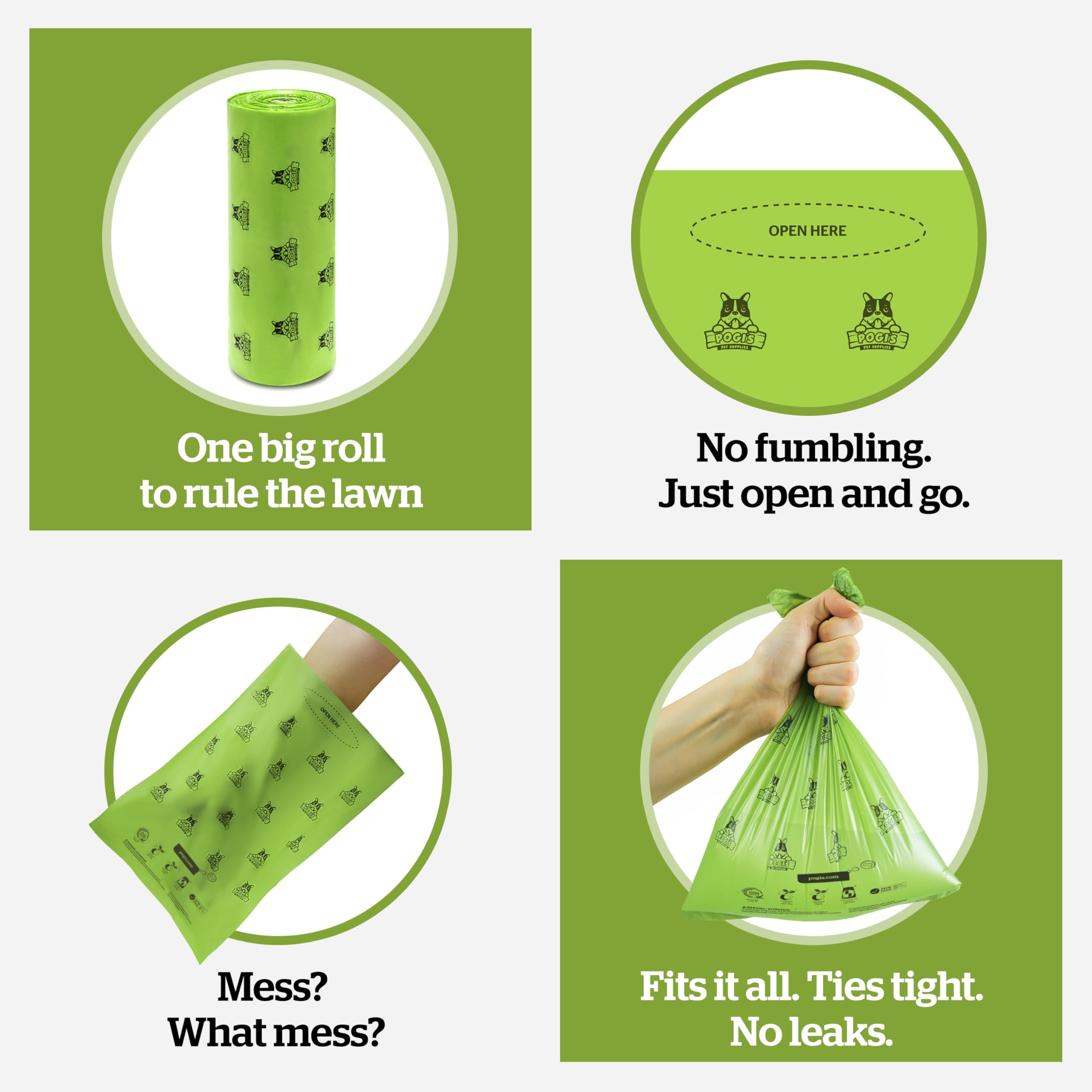 Easy-open design of Pogi's bags for grab-and-go cleanup