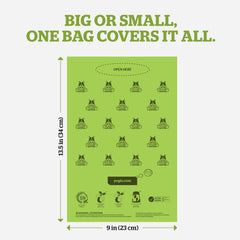 Odor-sealing feature on Pogi's compostable poop bags to limit smells