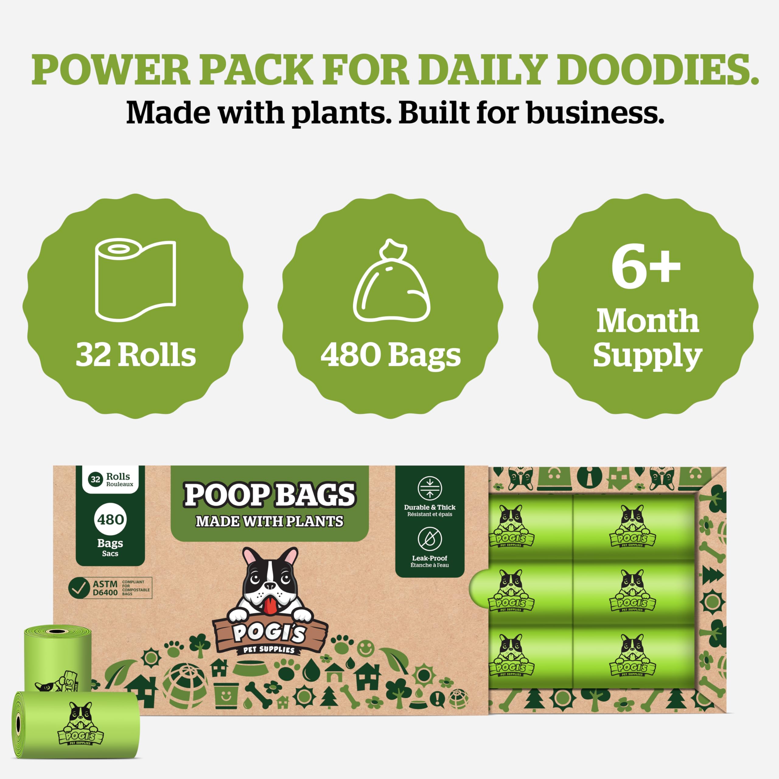 Pogi's bags on a dispenser demonstrate broad compatibility.