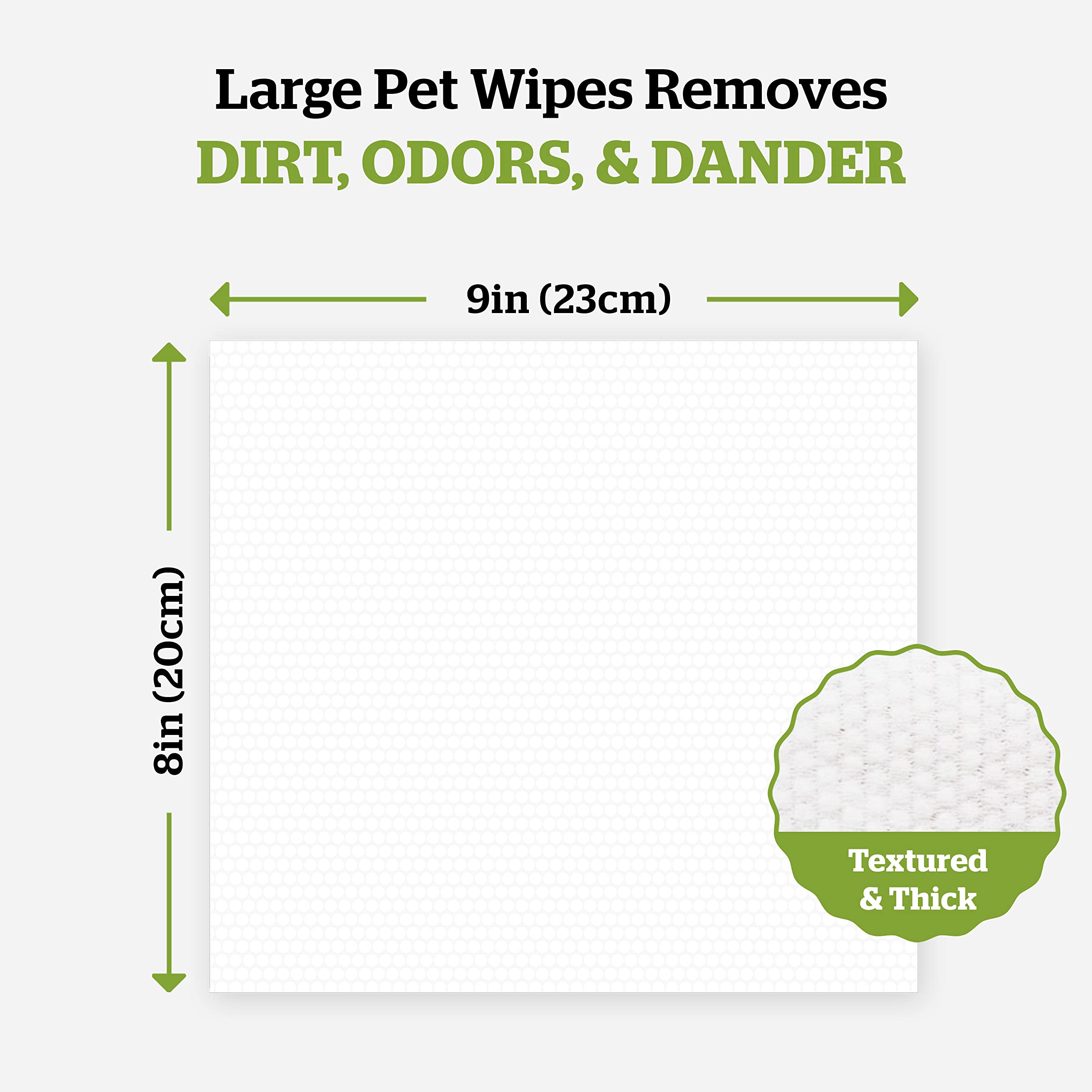Pogi's dog grooming wipes textured surface closeup demonstrates effective dirt removal.