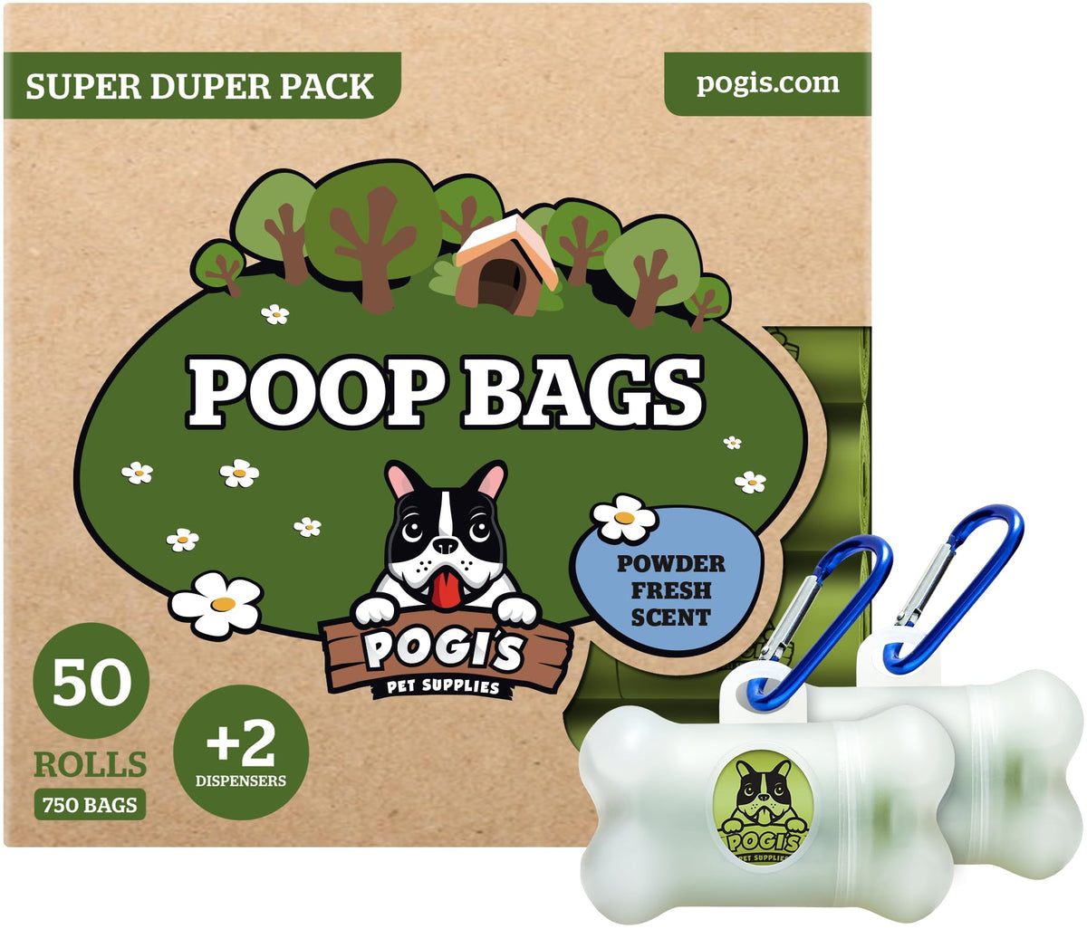 Pogi's Dog Poop Bags leak-proof design for mess-free walks.